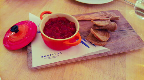 Terrina de foie en escabeche y tomate confitado - Habitual