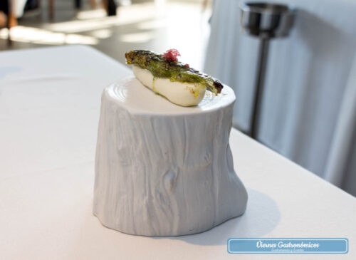 Restaurant L’Antic Molí - Jornadas de la Galera 2017 - Falso nigiri de galera con plancton y limequat