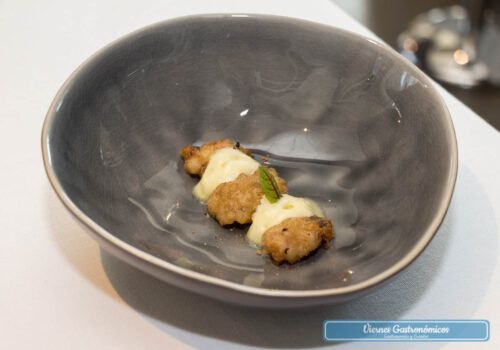 Restaurant L’Antic Molí - Jornadas de la Galera 2017 - Galera en tempura con espuma de aceite de galera