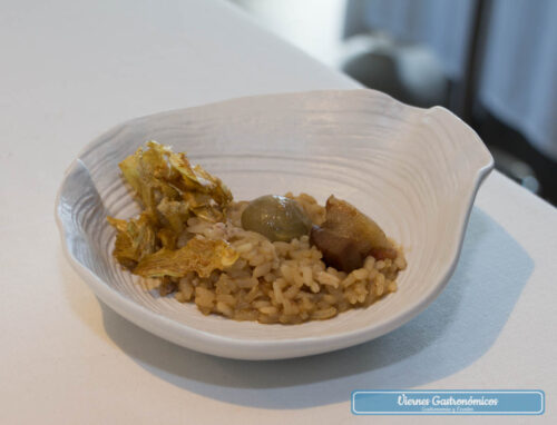 Restaurant L’Antic Molí - Jornadas de la Galera 2017 - Risotto cremoso de galeras con alcachofas