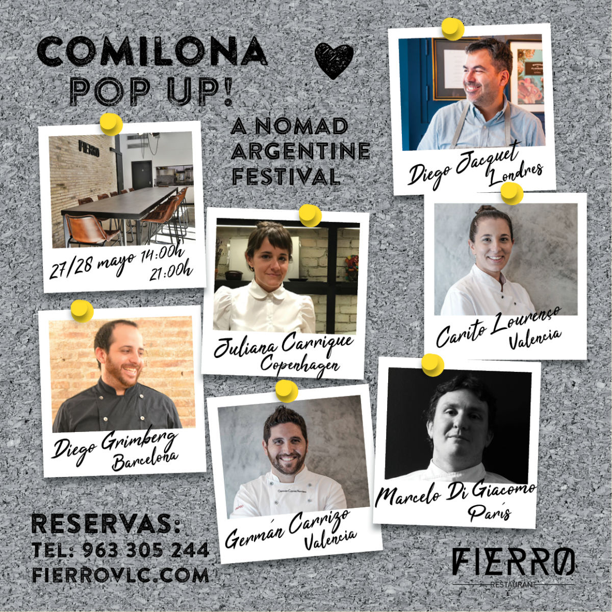 Comilona Pop Up aterriza en Valencia de la mano de Fierro Restaurante